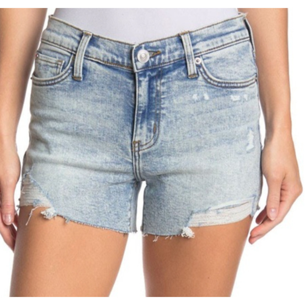 Hudson Gracie Shorts Mid Rise Cut Off Short Distressed Denim Alexandria NWT 32